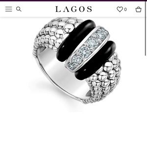 Lagos black caviar ring
